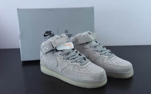 耐克Nike Air Force1 MID x Reigning Champ 卫冕冠军灰麂皮四代空军一号中帮休闲板鞋纯原版本 货号：GB1119-198