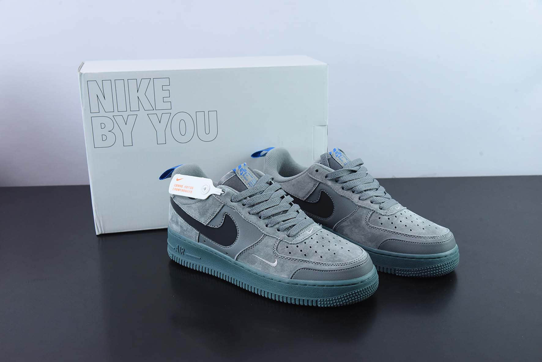 耐克Nike Air Force 1 AF1灰黑刺绣解构空军一号低帮休闲板鞋纯原版本 货号:DD6709-002