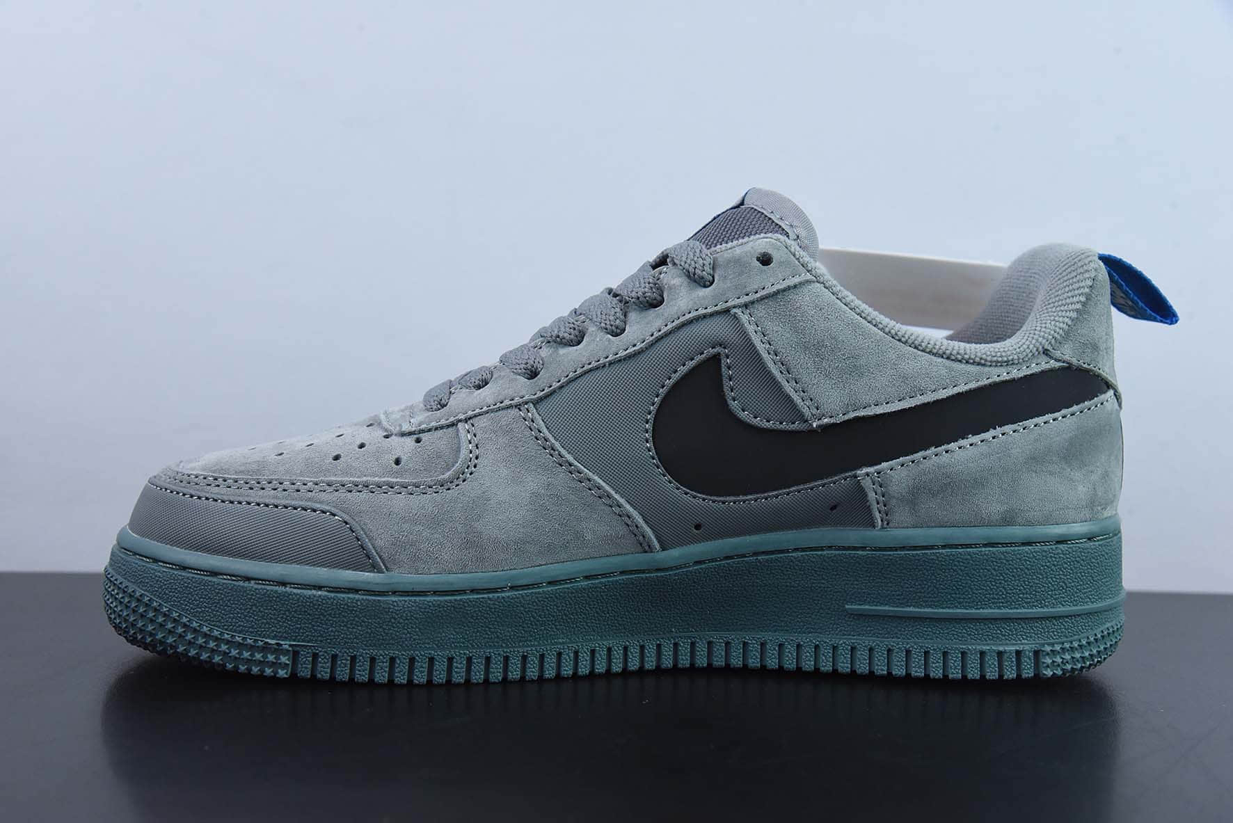 耐克Nike Air Force 1 AF1灰黑刺绣解构空军一号低帮休闲板鞋纯原版本 货号:DD6709-002