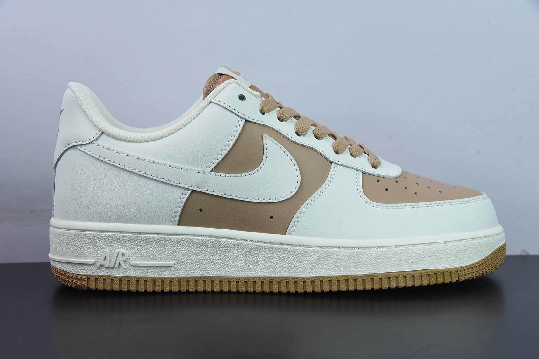 耐克Nike Air Force 1 Low ’07 奶油浅咖配色空军一号低帮休闲板鞋纯原版本 货号:PQ3369-281