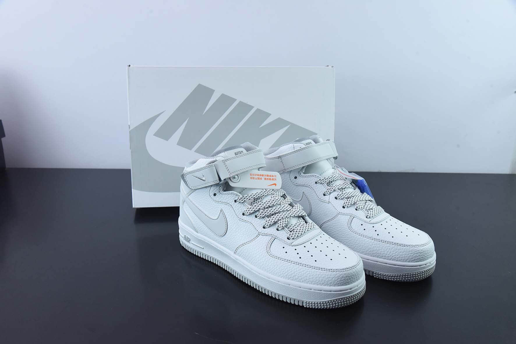 耐克Nike Air Force 1 Mid 马克线满天星冰灰配色空军一号中帮休闲板鞋纯原版本 货号:MK0619-211