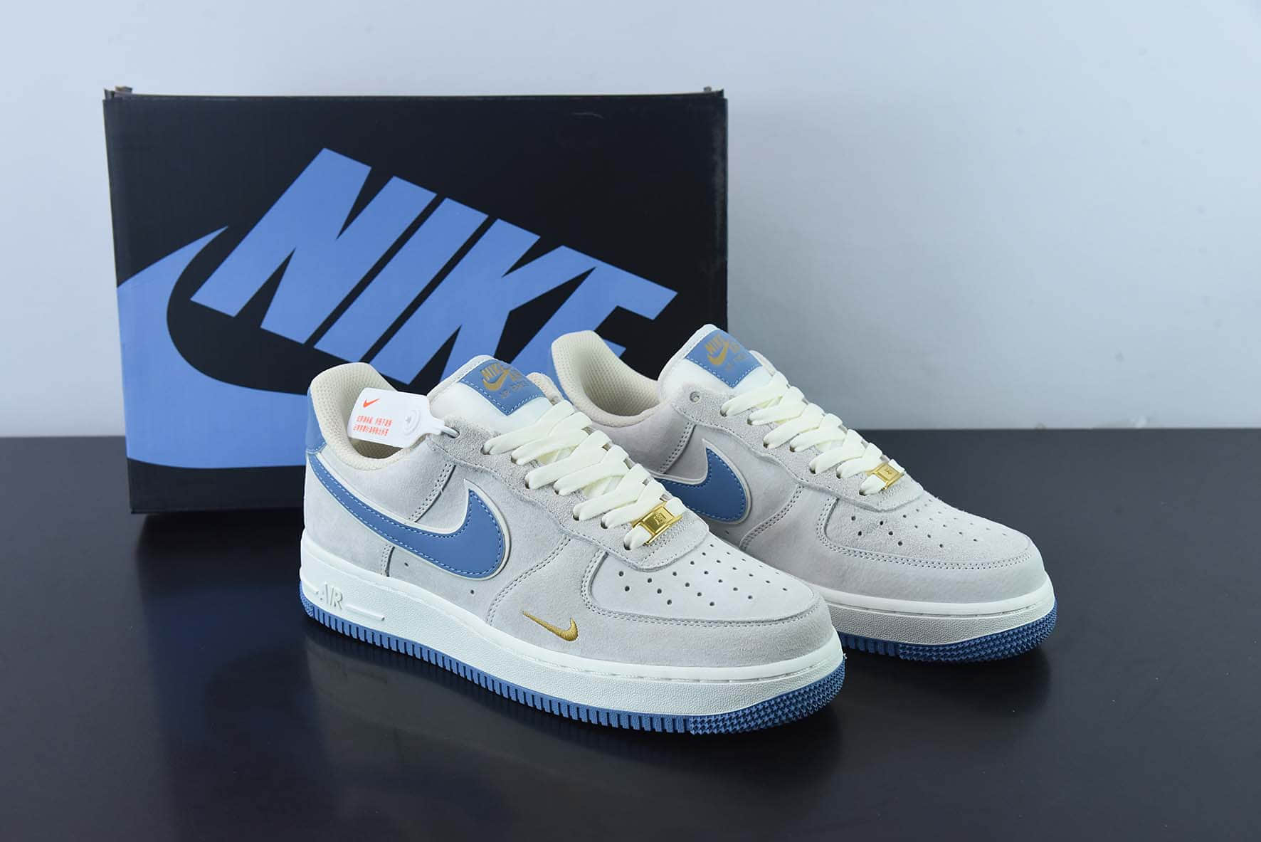 耐克Nike Air Force 1 Low ’07 小勾蓝麂皮空军一号低帮休闲板鞋纯原版本 货号:KK5636-210