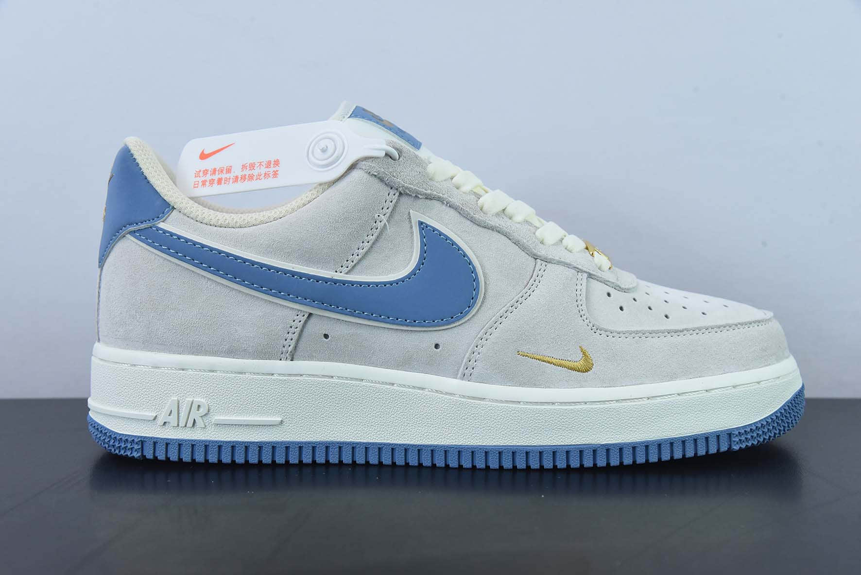 耐克Nike Air Force 1 Low ’07 小勾蓝麂皮空军一号低帮休闲板鞋纯原版本 货号:KK5636-210