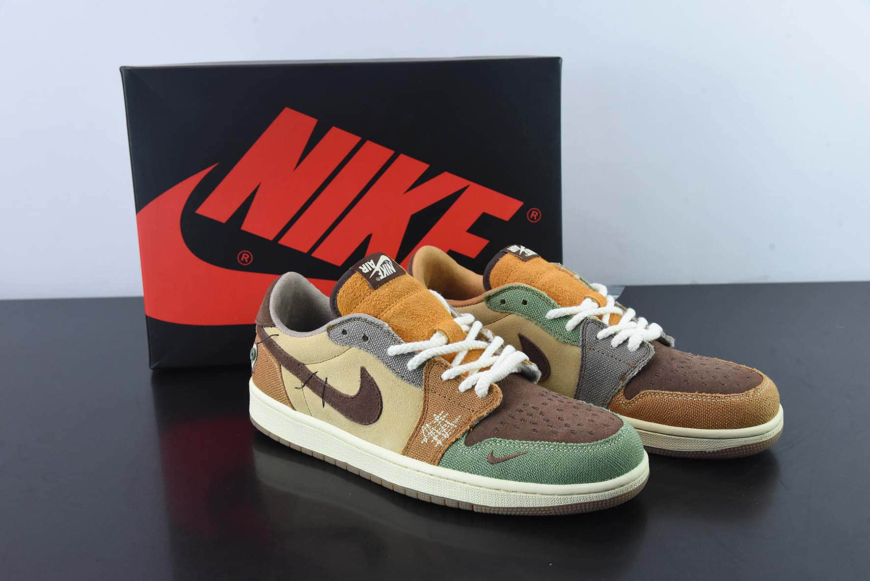 乔丹Air Jordan Zion Williamson x Air Jordan 1 Retro Low OG Voodoo AJ1棕色巫毒娃娃低帮文化篮球鞋纯原版本 货号：DZ7292-200