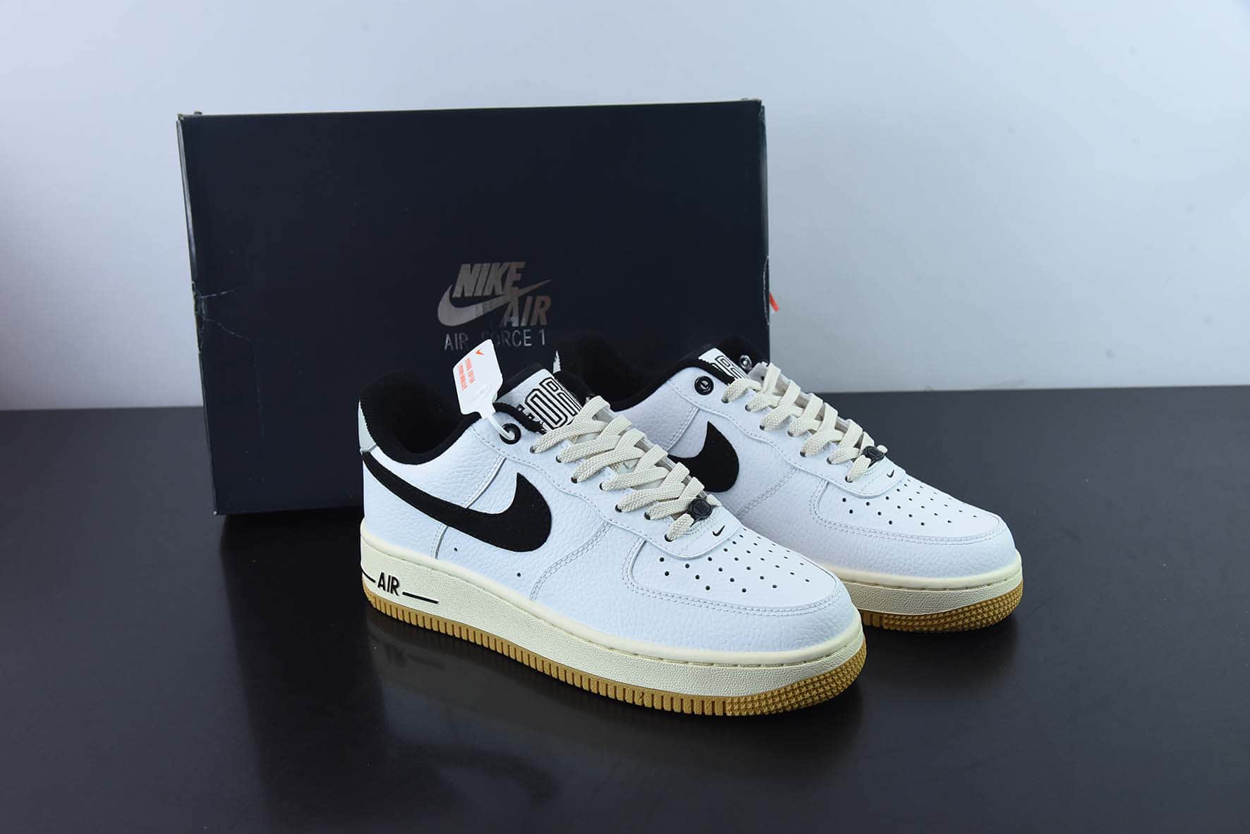 耐克Nike Air Force 1 AF1 白黑灰尾生胶底空军一号低帮休闲板鞋纯原版本 货号:DR0148-101