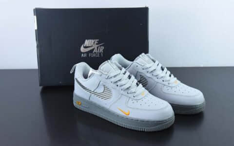耐克Nike Air Force 1 Low 冷灰黄小勾空军一号低帮运动休闲板鞋纯原版本 货号:DR0155-001