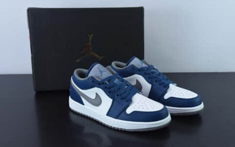 乔丹Air Jordan 1 LowTrue BlueAJ1乔丹“藏青蓝白灰低帮篮球鞋纯原版本 货号：553558-412