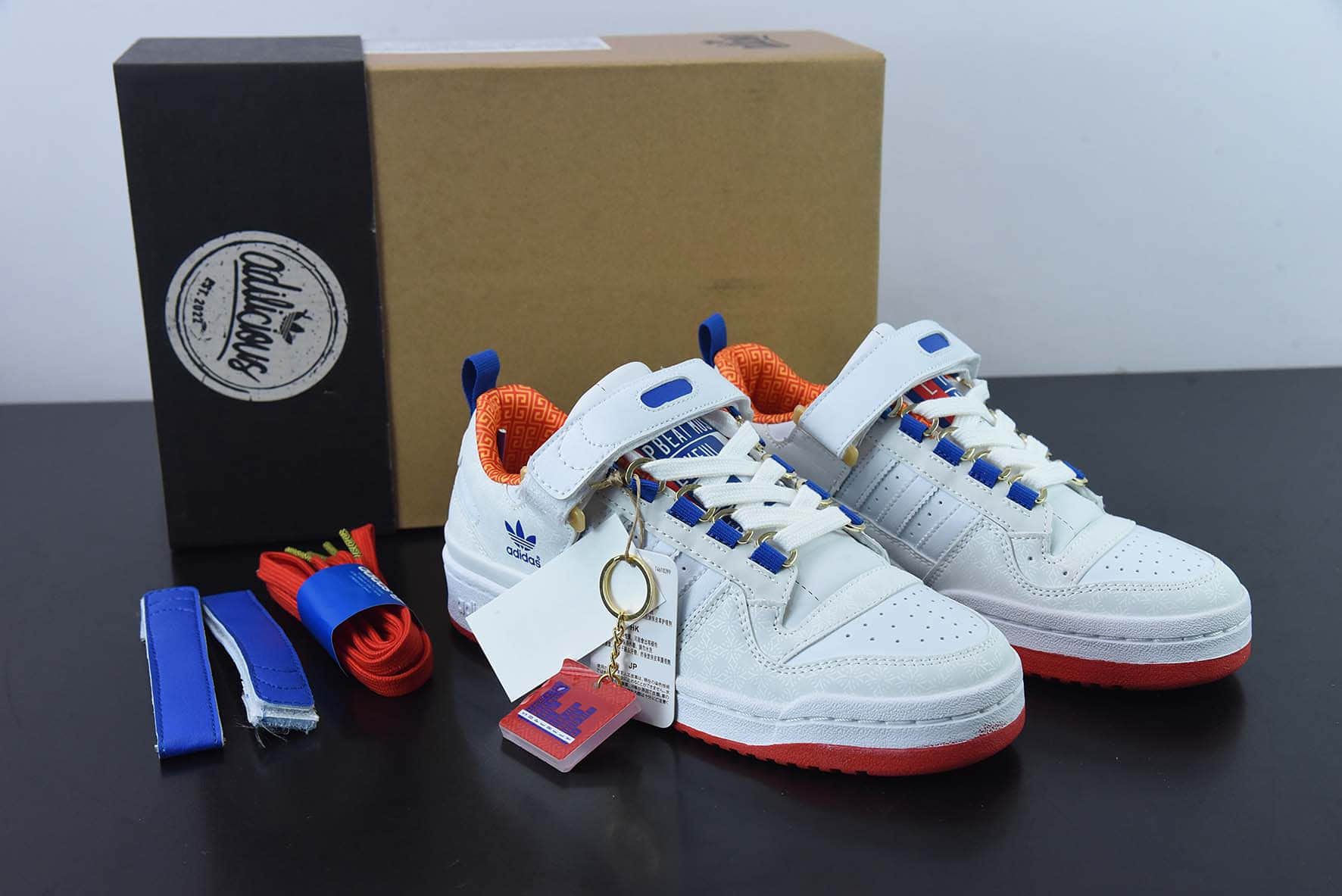 阿迪达斯Adidas Forum 84 Low 白蓝橙北京限定经典复古篮球鞋纯原版本 货号:HP2355