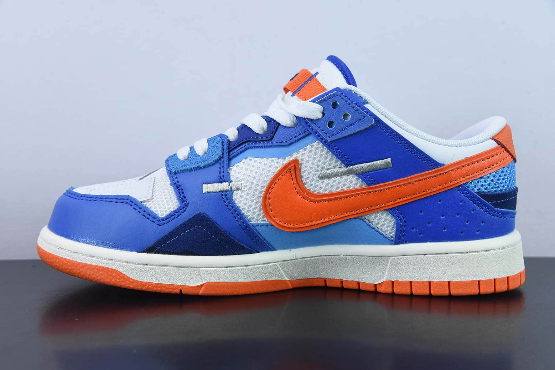 耐克Nike Dunk Scrap 蓝白橙尼克斯缝合怪低帮滑板鞋纯原版本 货号:DM0128-100