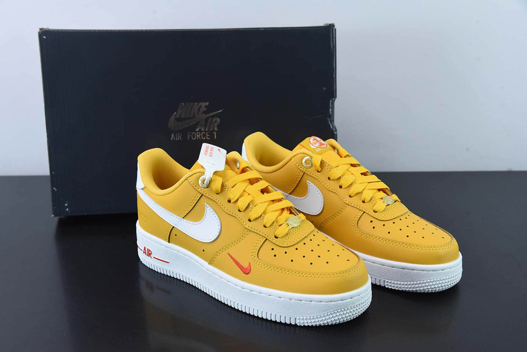 耐克Nike Air Force 1 '07 Low 白橙黄红小勾空军一号低帮运动休闲板鞋纯原版本 货号:DQ7582-700