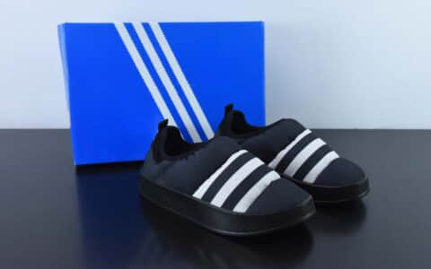 阿迪达斯Adidas Originals Puffylette 黑白袜套面包鞋保暖一脚蹬板鞋纯原版本 货号:GY4559