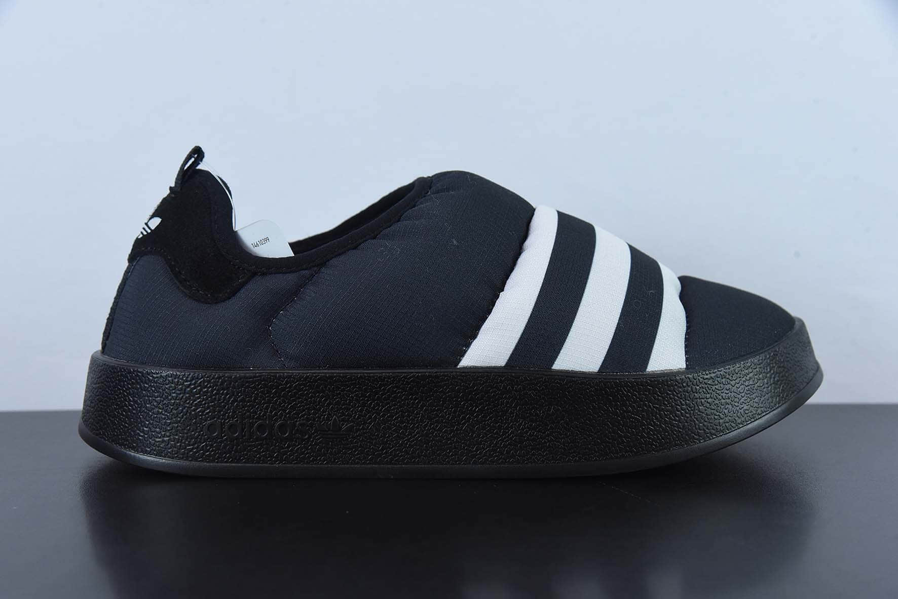 阿迪达斯Adidas Originals Puffylette 黑白袜套面包鞋保暖一脚蹬板鞋纯原版本 货号:GY4559