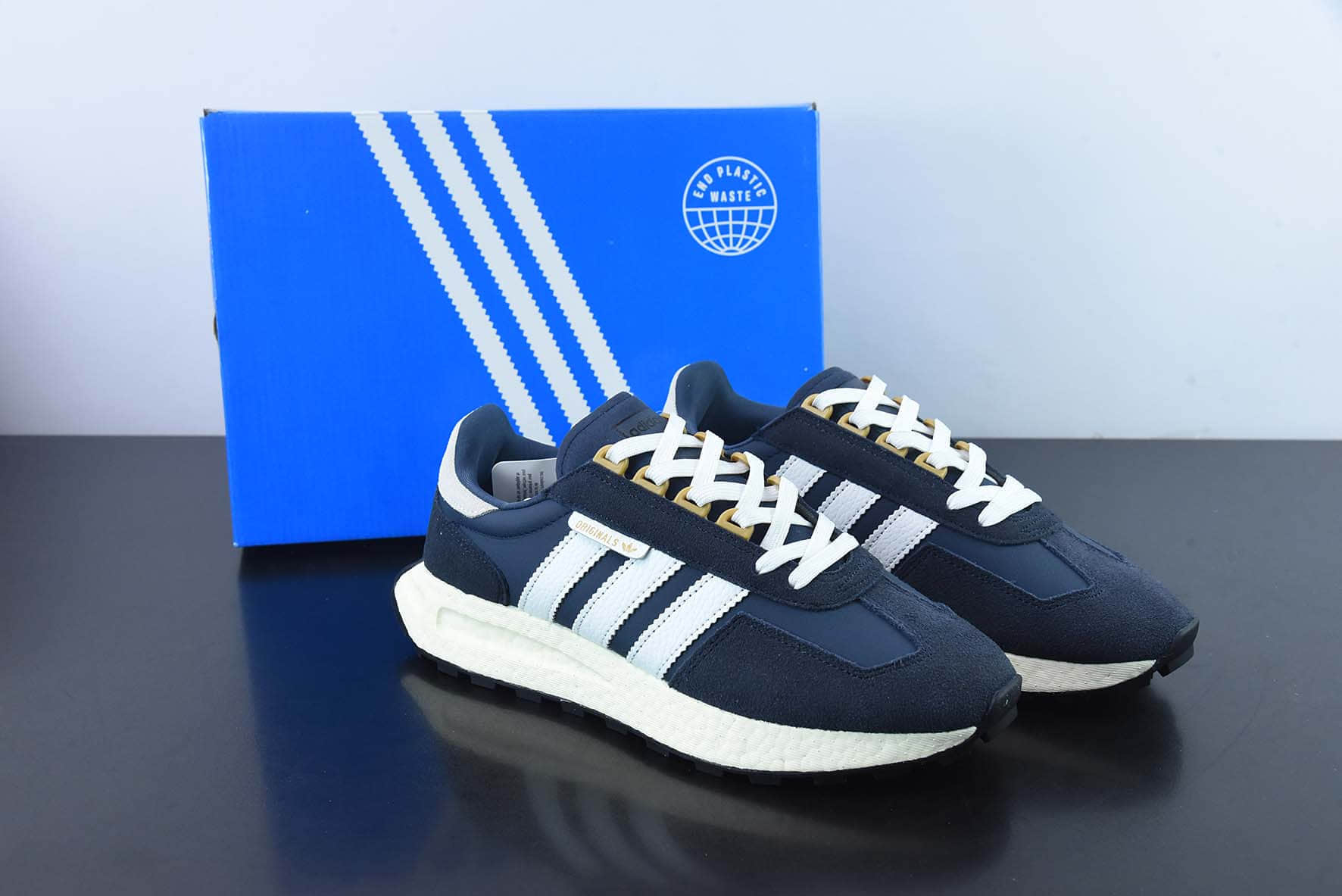 阿迪达斯 Adidas Retropy E5 白蓝爆米花中底复古运动休闲跑步鞋纯原版本 货号：GY9920