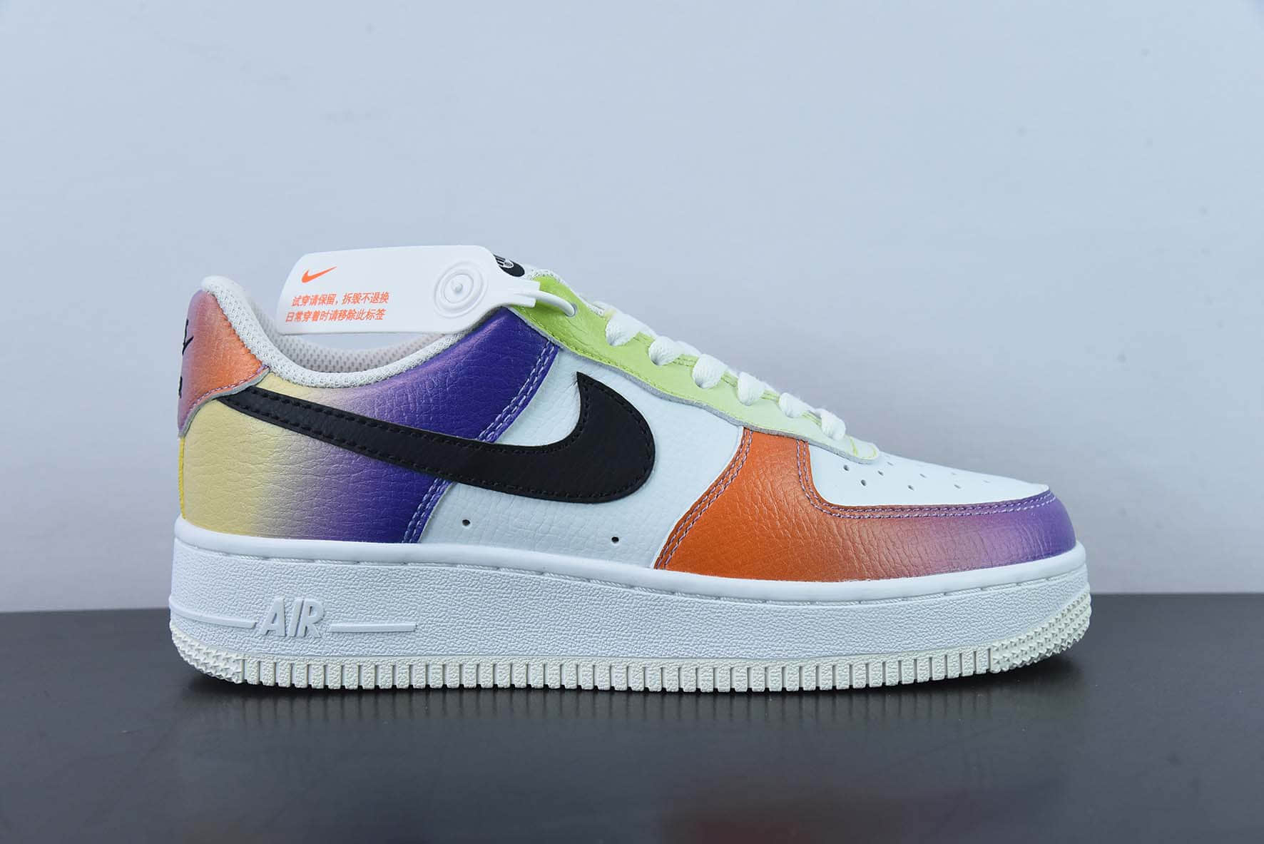 耐克Nike Air Force 1 '07 LowWhiteBlack-Bright Maroon皮革白黑渐变扎染空军一号经典百搭休闲运动板鞋纯原版本 货号:FD0801-100