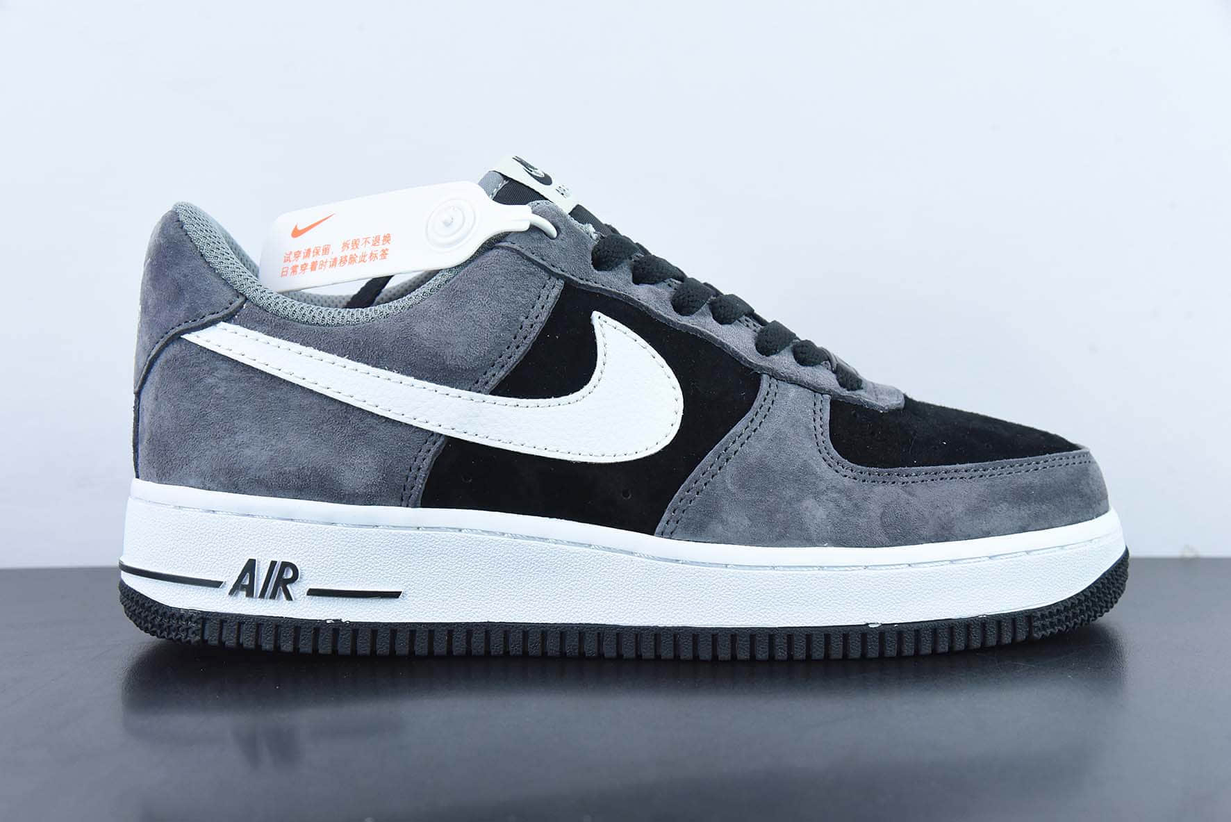 耐克Nike Air Force 1 Low ’07 麂皮黑灰配色空军一号低帮休闲板鞋纯原版本 货号:NT9966-336