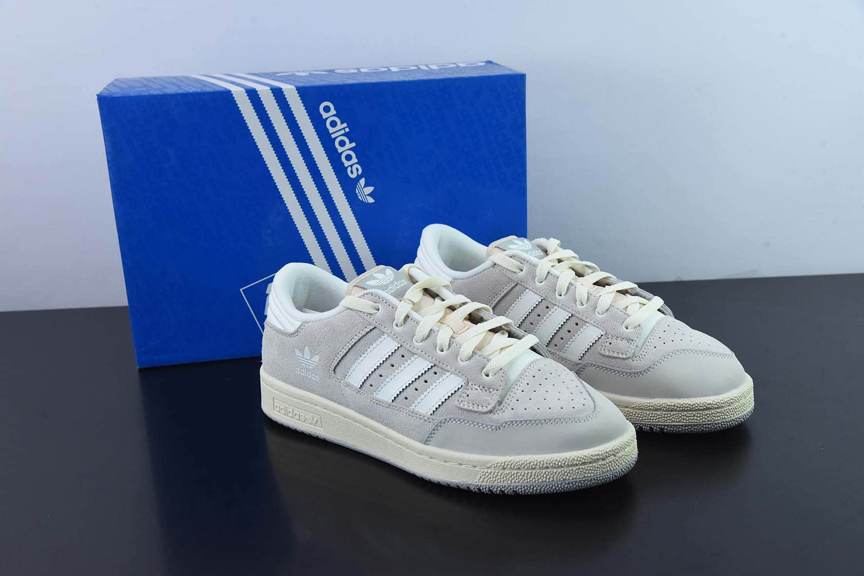 阿迪达斯Adidas Originals Centennial 85 Low 米灰粉白低帮复古系带百搭休闲运动板鞋纯原版本 货号:GX2215