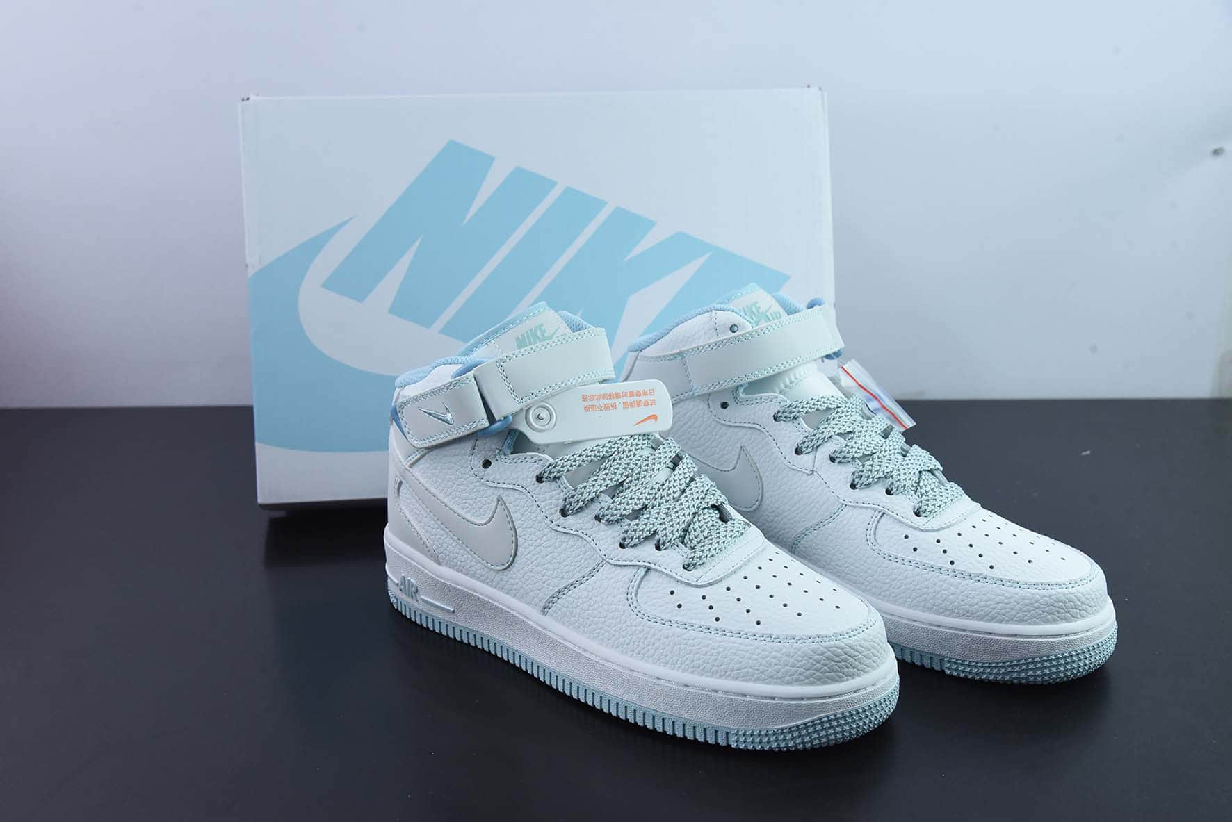 耐克Nike Air Force 1 Mid 马克线满天星冰蓝配色空军一号中帮休闲板鞋纯原版本 货号:MK0619-255
