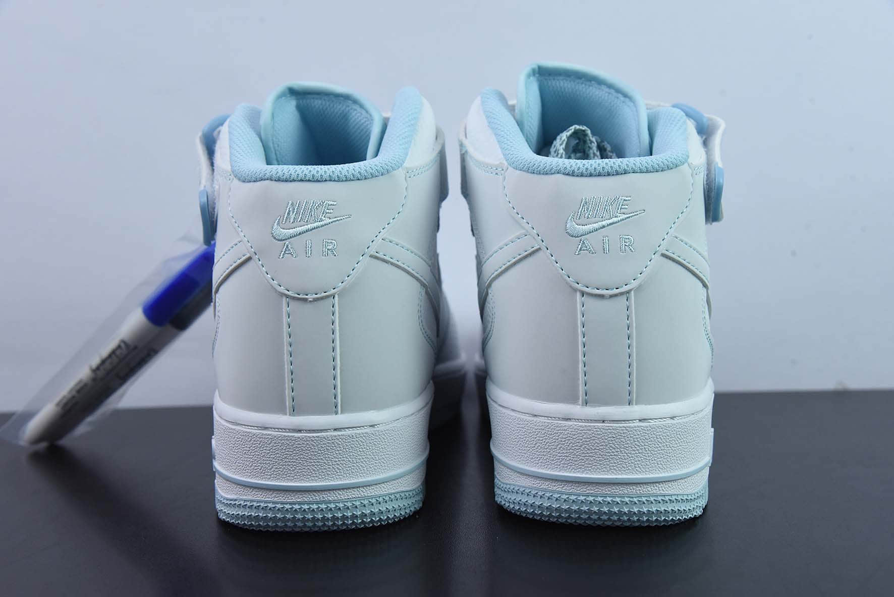 耐克Nike Air Force 1 Mid 马克线满天星冰蓝配色空军一号中帮休闲板鞋纯原版本 货号:MK0619-255