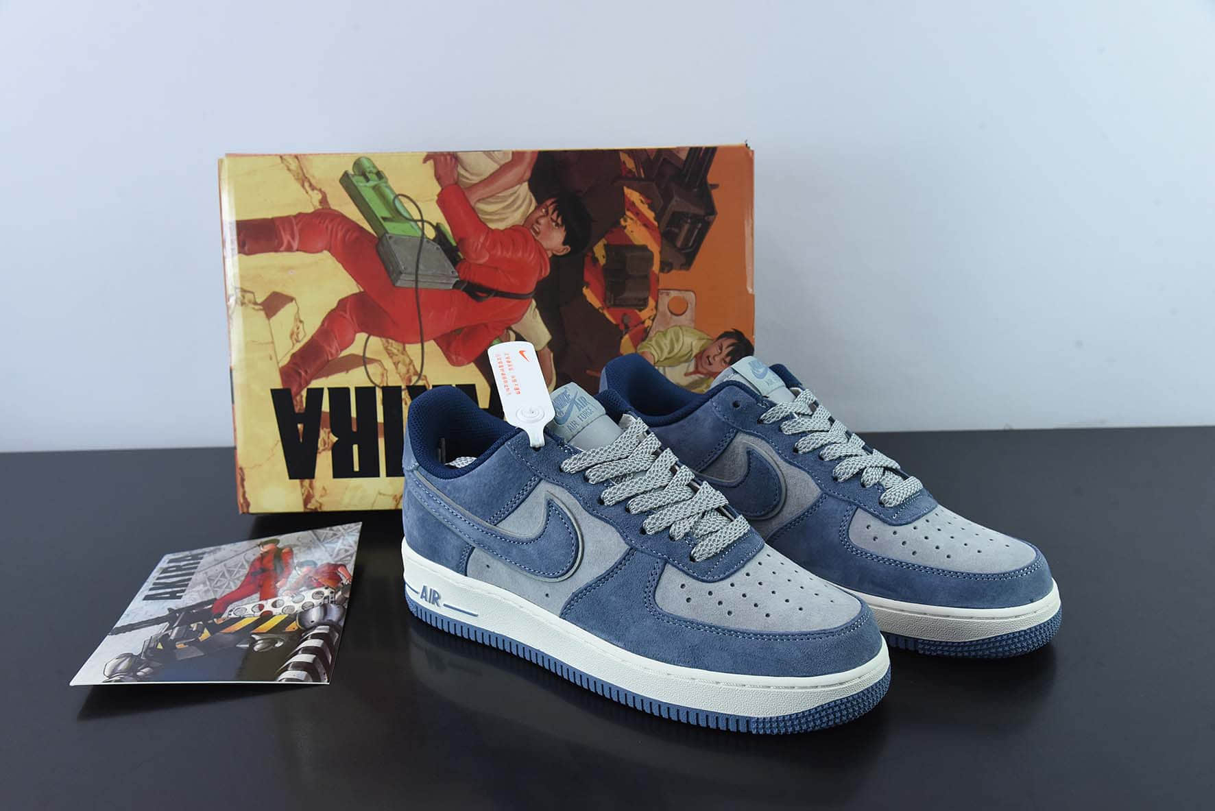耐克Nike AKIRA×NK Air Force 1 大友克洋联名麂皮灰蓝空军一号低帮运动休闲板鞋纯原版本 货号：DD9969-536