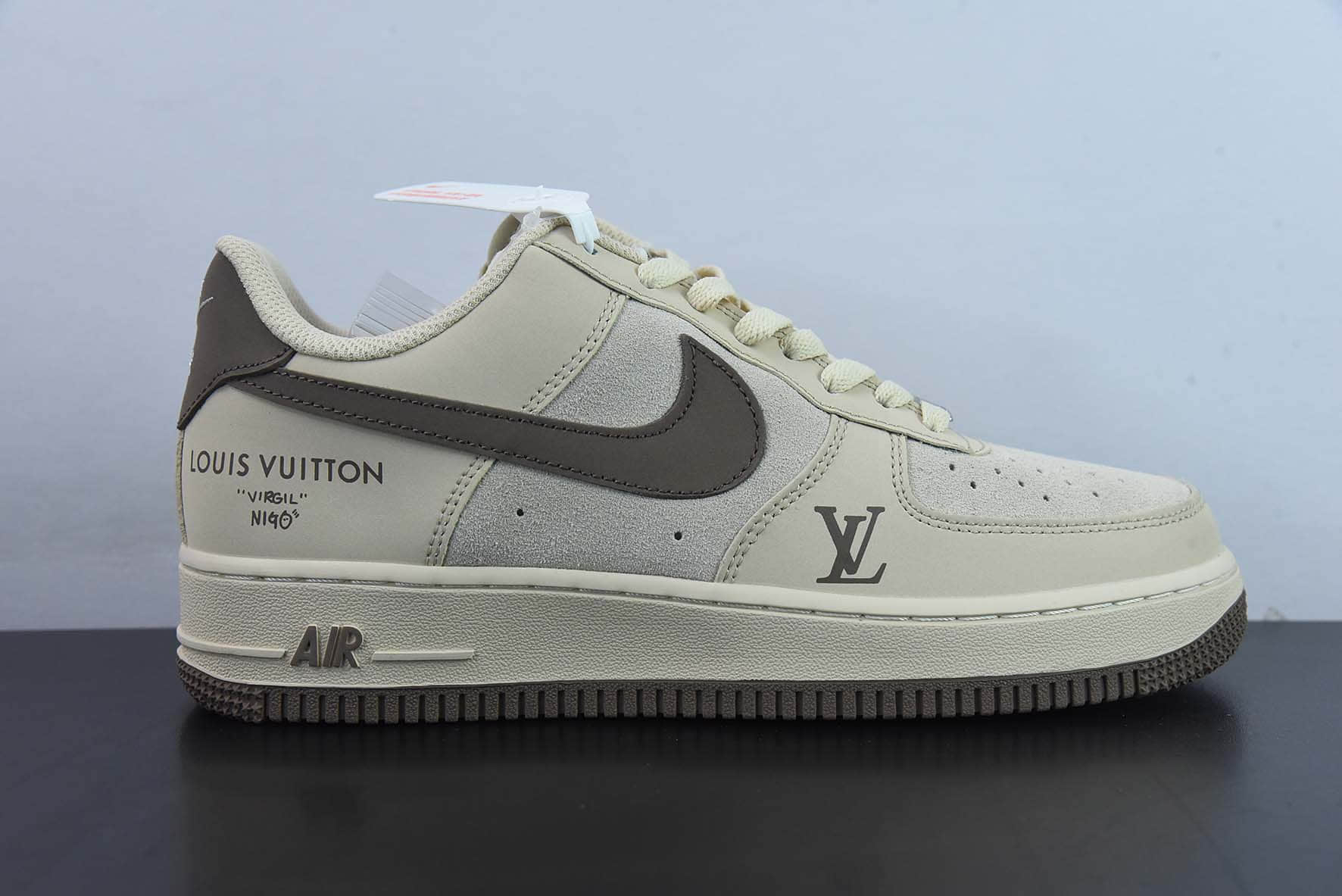 耐克NIke Air Force 1 AF1卡其棕 LV印花空军一号低帮休闲板鞋纯原版本 货号:BS6055-301
