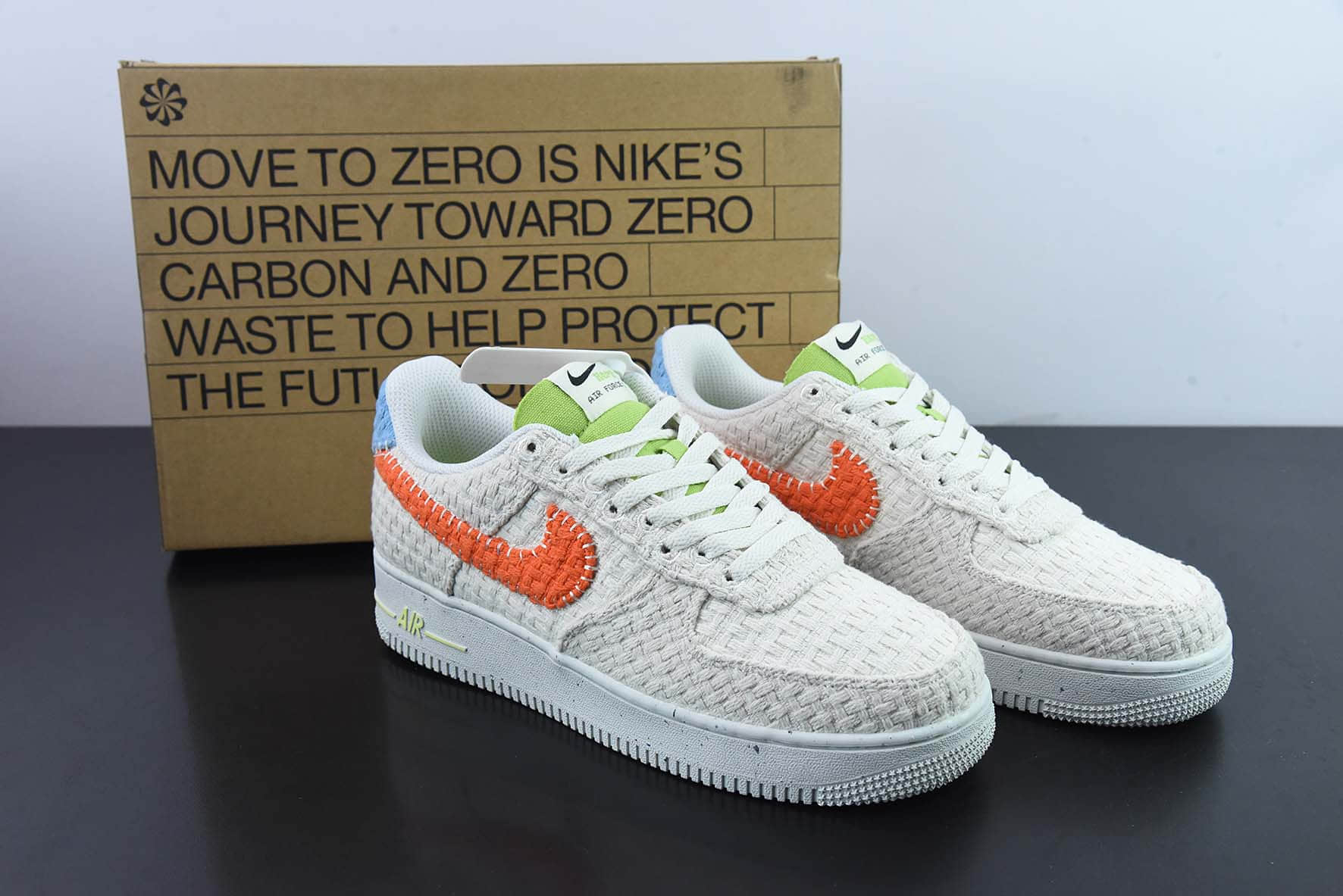 耐克Nike Air Force 1 '07 Lv8 编织格子白橘空军一号低帮运动休闲板鞋纯原版本 货号：DV2112-001