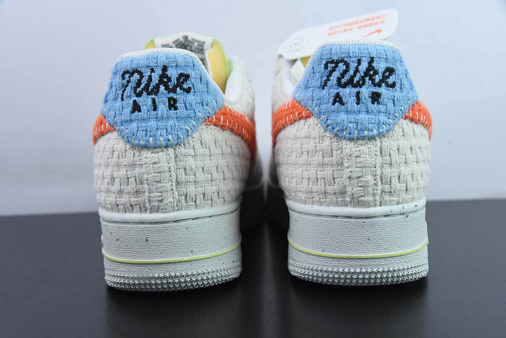 耐克Nike Air Force 1 '07 Lv8 编织格子白橘空军一号低帮运动休闲板鞋纯原版本 货号：DV2112-001