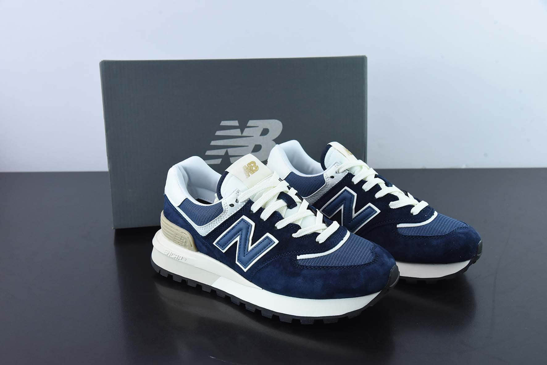 新百伦New Balance U574系列棕白海军蓝低帮复古休闲运动慢跑鞋纯原版本 货号:U574LGBB