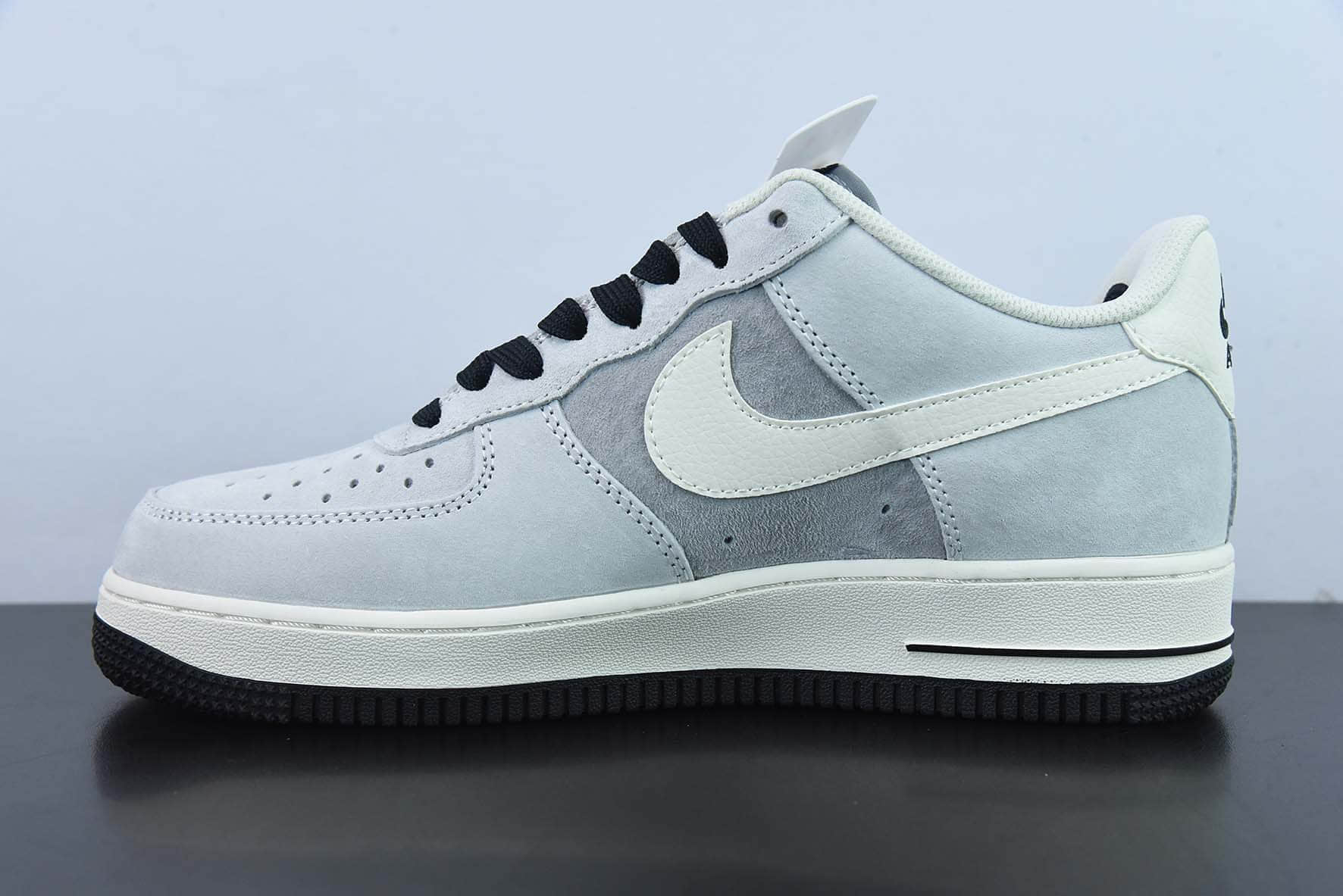 耐克Nike Air Force 1´07 LowGreyWhiteBlack麂皮灰白黑空军一号低帮休闲板鞋纯原版本 货号:KT3396-225