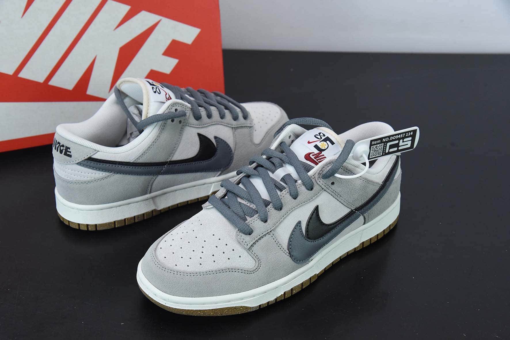 耐克Nike SB Dunk Low 85 灰白双勾SB低帮运动休闲板鞋纯原版本 货号:DO9457-114