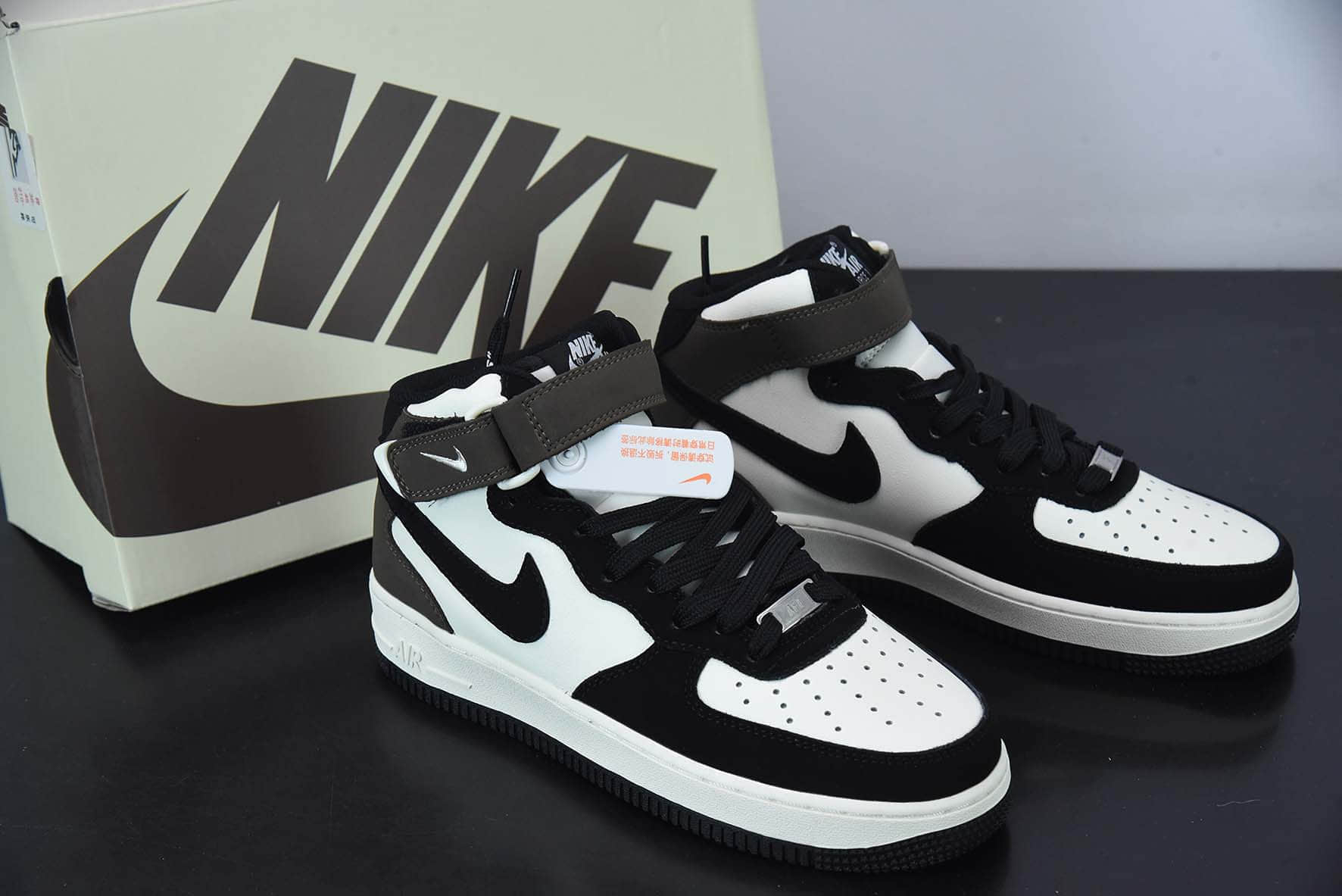 耐克Nike Air Force 1 '07 MidDark Mocha皮革黑摩卡小倒钩空军一号经典中帮板鞋纯原版本 货号:GH5696-023