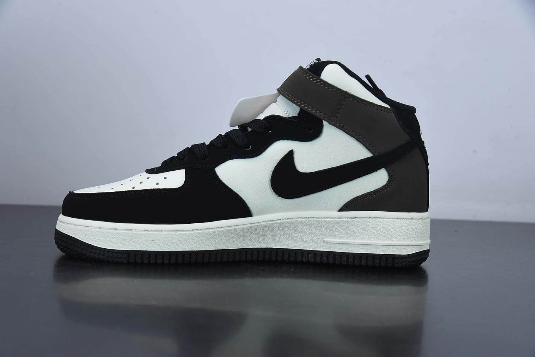 耐克Nike Air Force 1 '07 MidDark Mocha皮革黑摩卡小倒钩空军一号经典中帮板鞋纯原版本 货号:GH5696-023