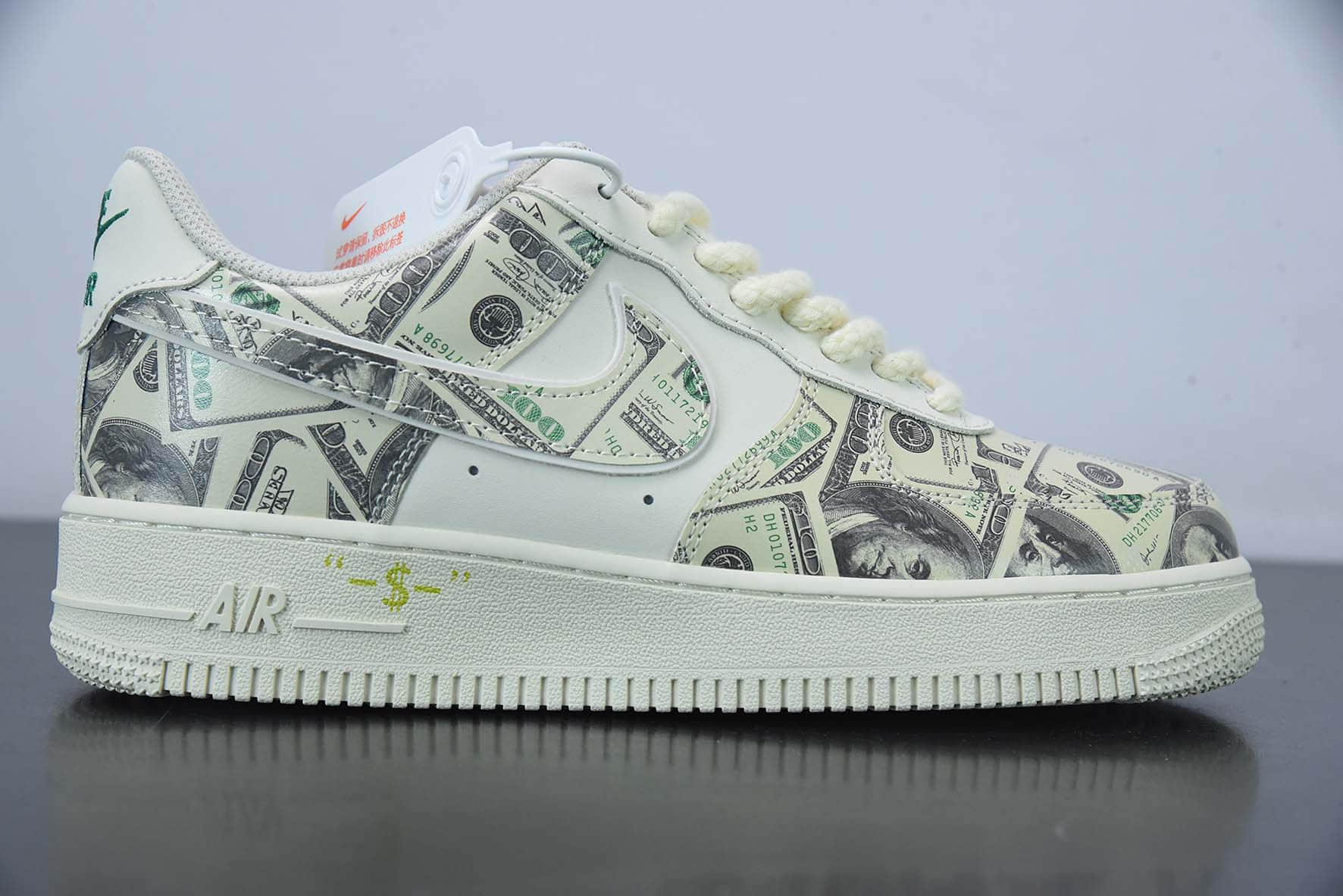 耐克Nike Air Force 1 07 LowUnited States DollarLV皮革米白美金空军一号低帮休闲板鞋纯原版本 货号:CW1188-555