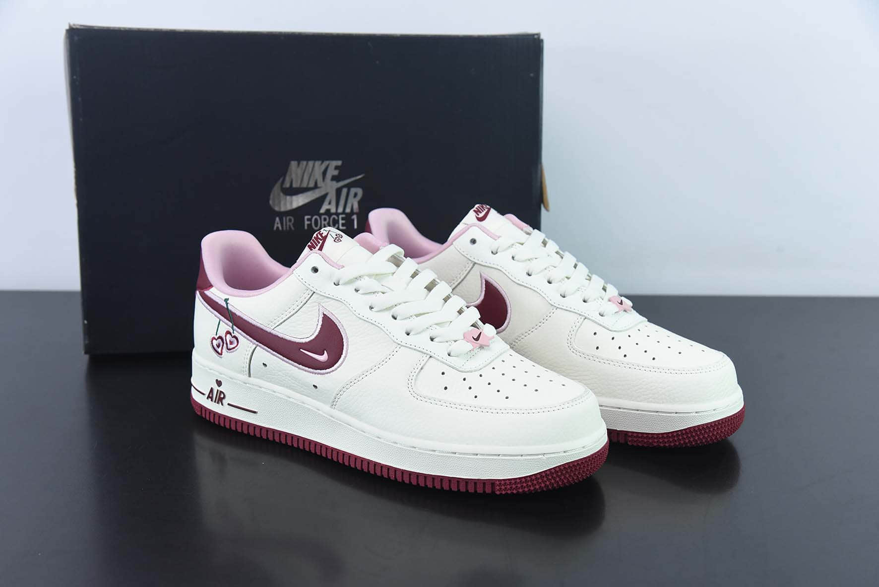 耐克Nike Air Force 1  Valentines's Day  樱桃情人节空军一号低帮休闲板鞋纯原版本 货号:FD4616-161