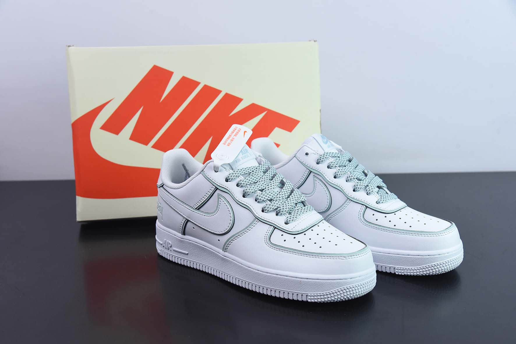 耐克Nike Stussyx Nike Air Force 1 Low 斯图西联名冰蓝炫彩反光空军一号低帮休闲板鞋纯原版本 货号:DT0617-029
