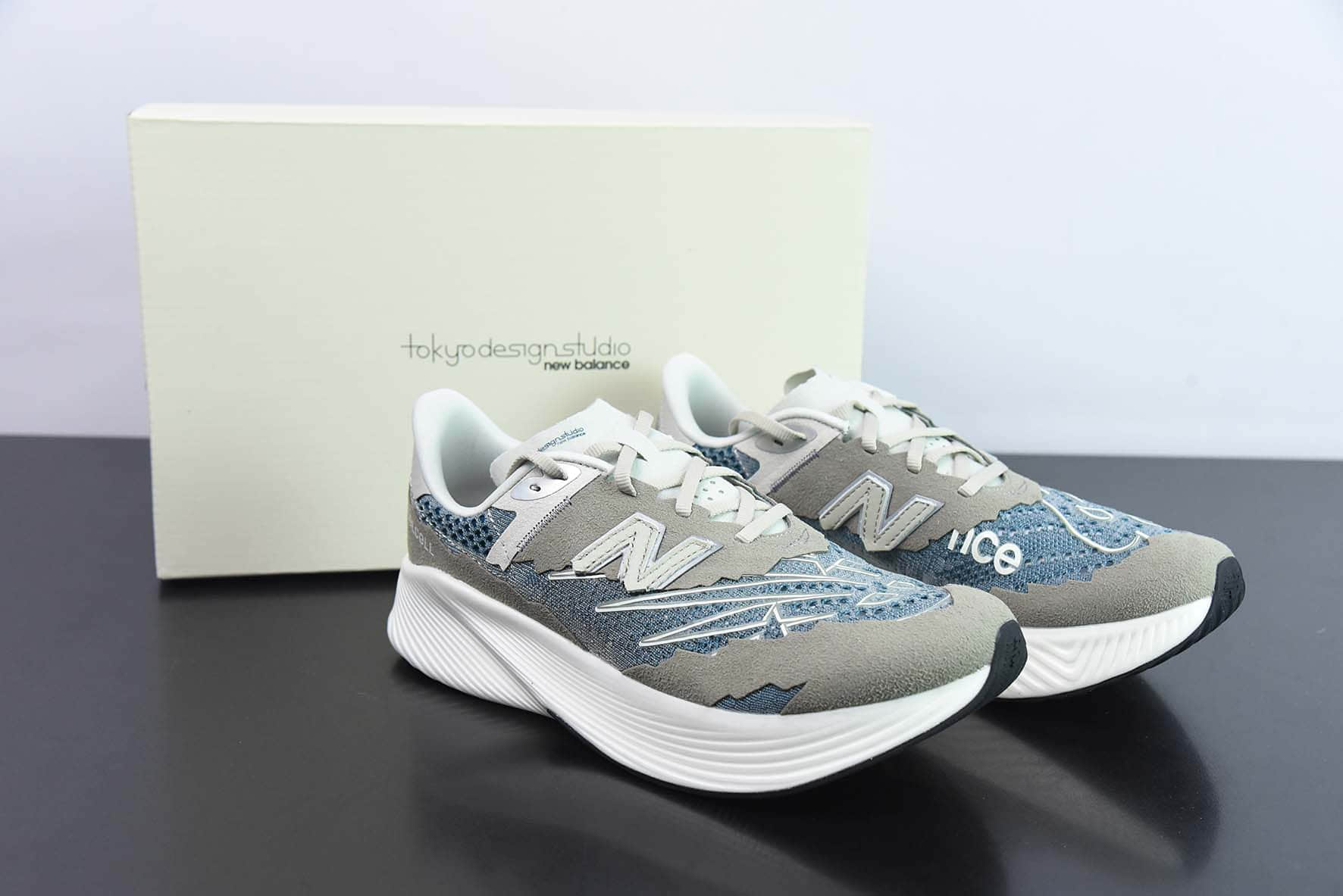 新百伦New BalanceStone Island x New Balance RC Elite V2 SI 联名款灰蓝真碳板复古休闲跑步鞋纯原版本 货号:MSRCELTO