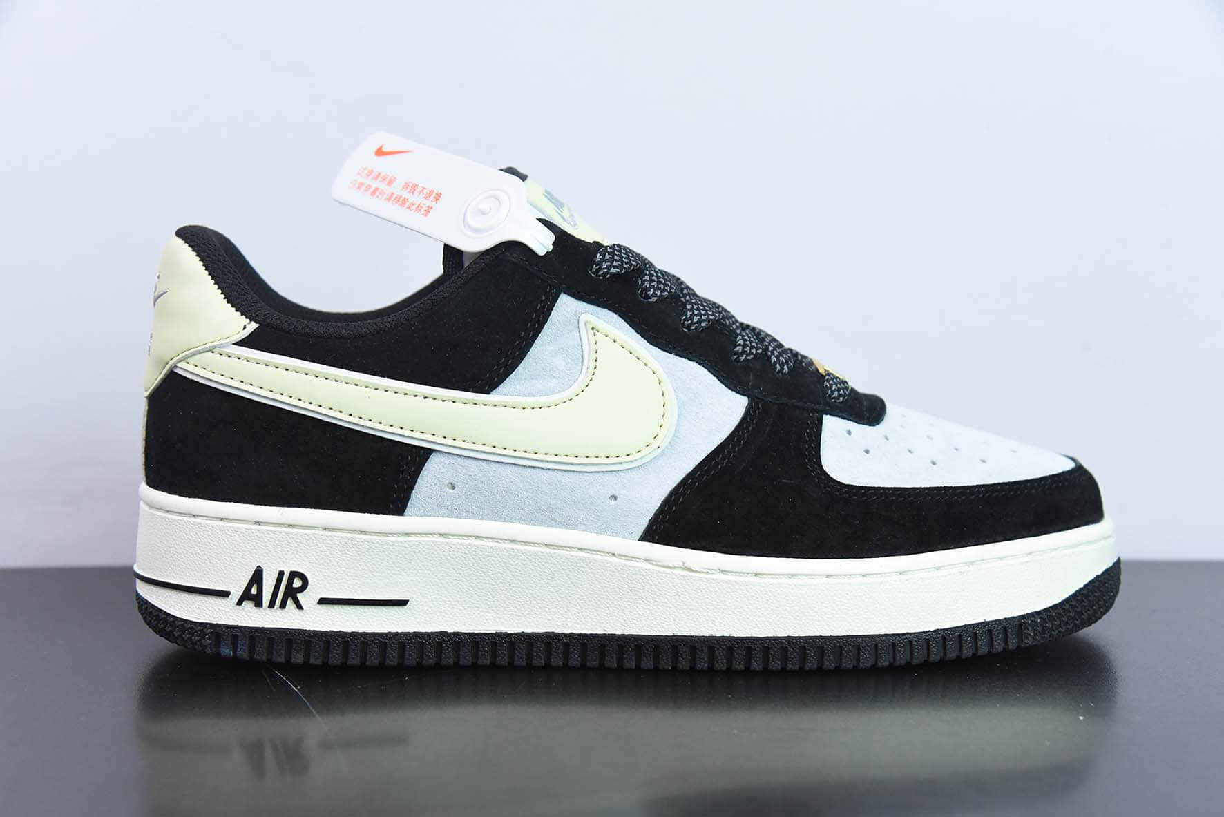 耐克NIke Air Force 1 '07 Low黑灰麂皮奶油空军一号低帮休闲板鞋纯原版本 货号:DE0023-806