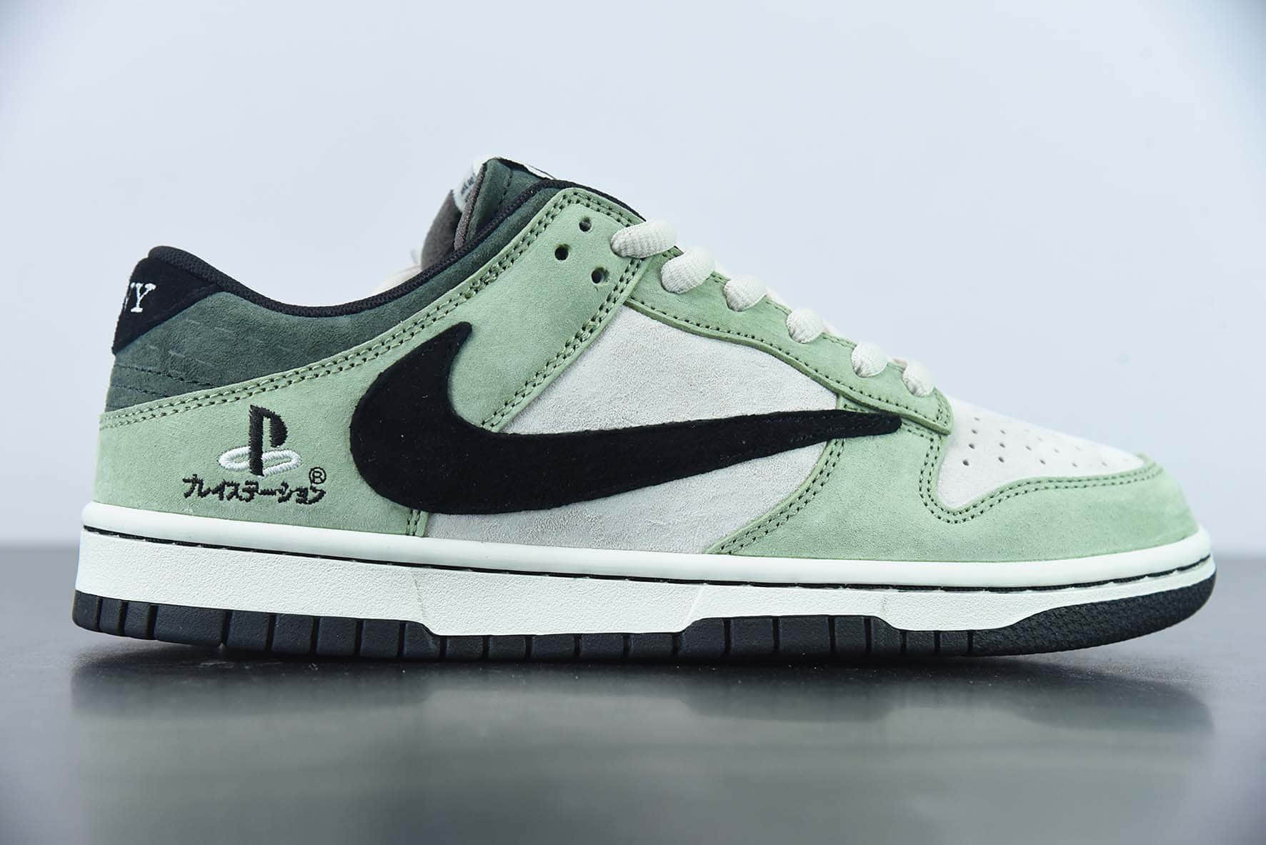 耐克Nike Sony PlayStation 5 x Travis Scott x Nike SB Dunk LowPS5三方联名黑绿倒勾扣篮系列低帮经典百搭休闲运动板鞋纯原版本 货号:CU1726-777