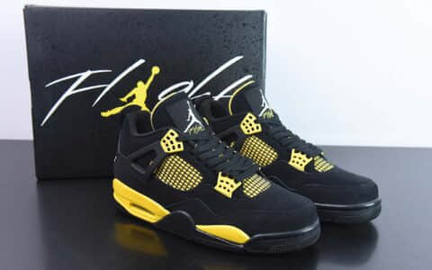 乔丹Air Jordan 4 Retro  Thunder  AJ4 乔4黑黄雷公男子文化篮球鞋纯原版本 货号：DH6927-017