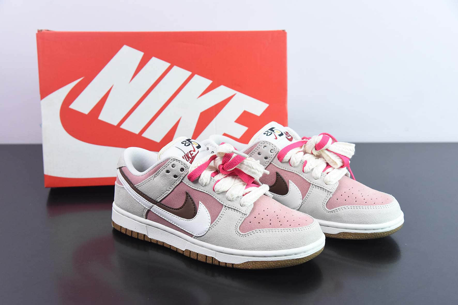 耐克Nike Dunk Low SE 85粉白棕双钩复古休闲板鞋纯原版本 货号: DO9457-121