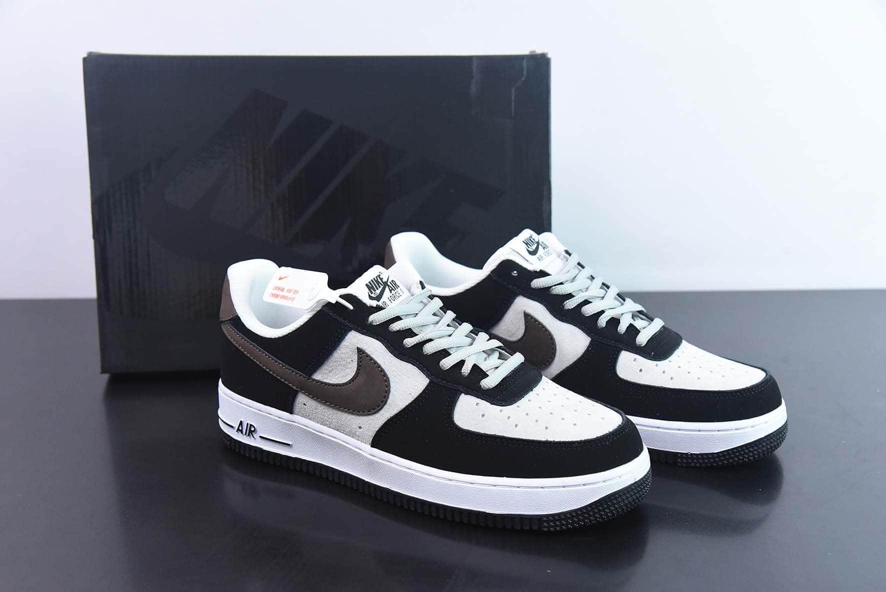 耐克Nike Air Force 1 '07 Low 灰黑棕麂皮空军一号低帮运动休闲板鞋纯原版本 货号：HH3612-633