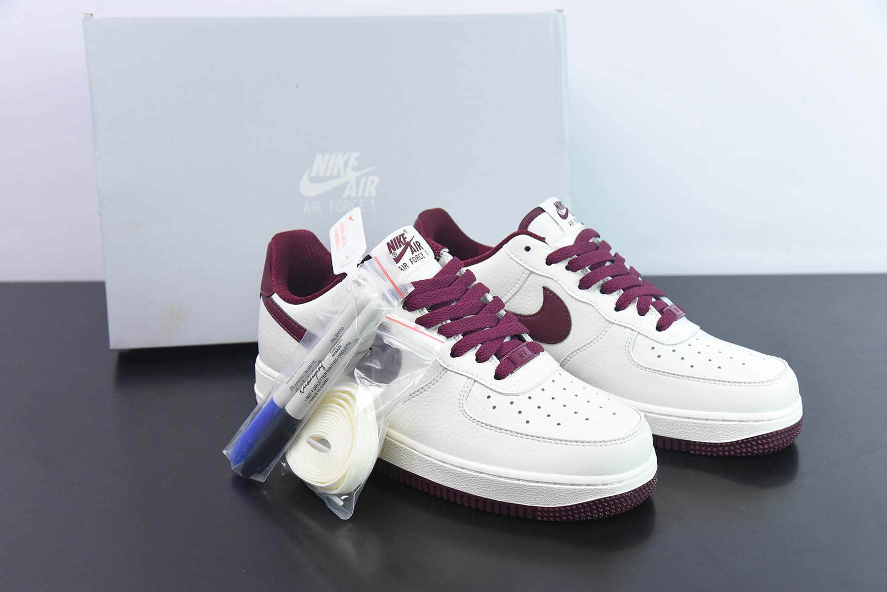 耐克Nike Air Force 1'07 Low 酒红白空军一号低帮休闲板鞋纯原版本 货号:GH5622-063