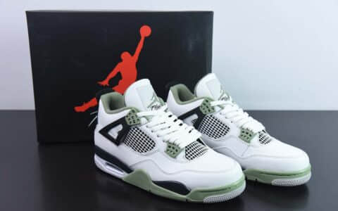 乔丹Air Jordan 4 Retro Oil GreedAJ4复刻鼠尾草海盐白绿黑男子文化篮球鞋纯原版本 货号:AQ9129-103