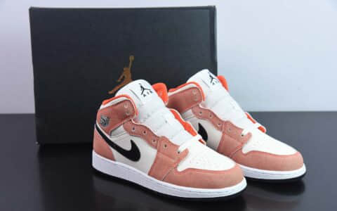 乔丹Air Jordan 1 Mid白橙中帮篮球鞋纯原版本 货号：DV1336-800