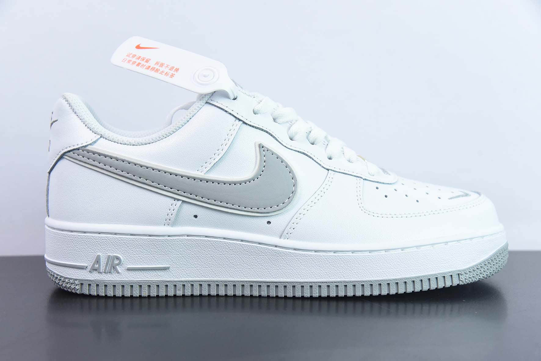 耐克Nike Air Force 1灰白刺绣小勾空军一号低帮休闲运动板鞋纯原版本 货号:CV5696-961