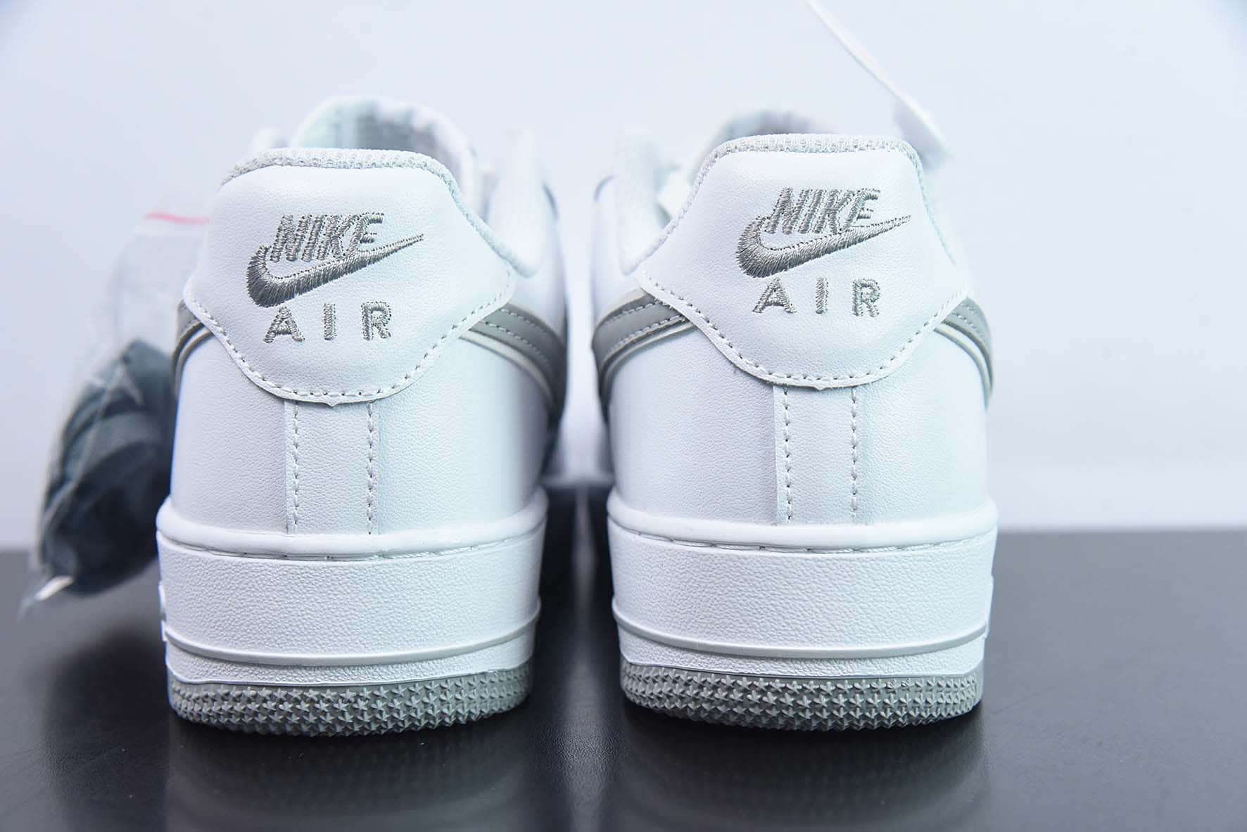 耐克Nike Air Force 1灰白刺绣小勾空军一号低帮休闲运动板鞋纯原版本 货号:CV5696-961