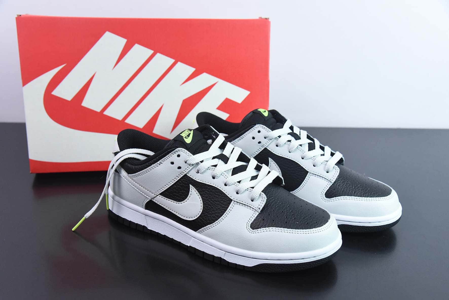 耐克Nike SB Dunk LowGrey Panda Volt影子灰黑荧光绿扣篮系列低帮休闲运动滑板板鞋纯原版本 货号:FD9756-001