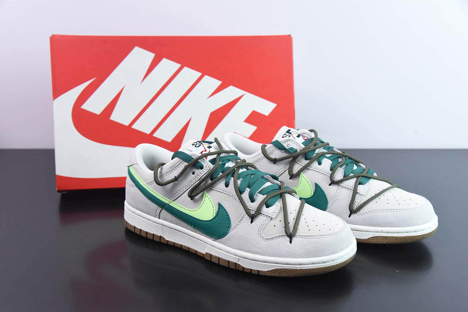 耐克Nike Dunk Low 绿野仙踪双勾绑带定制低帮休闲板鞋纯原版本 货号:DO9457-129