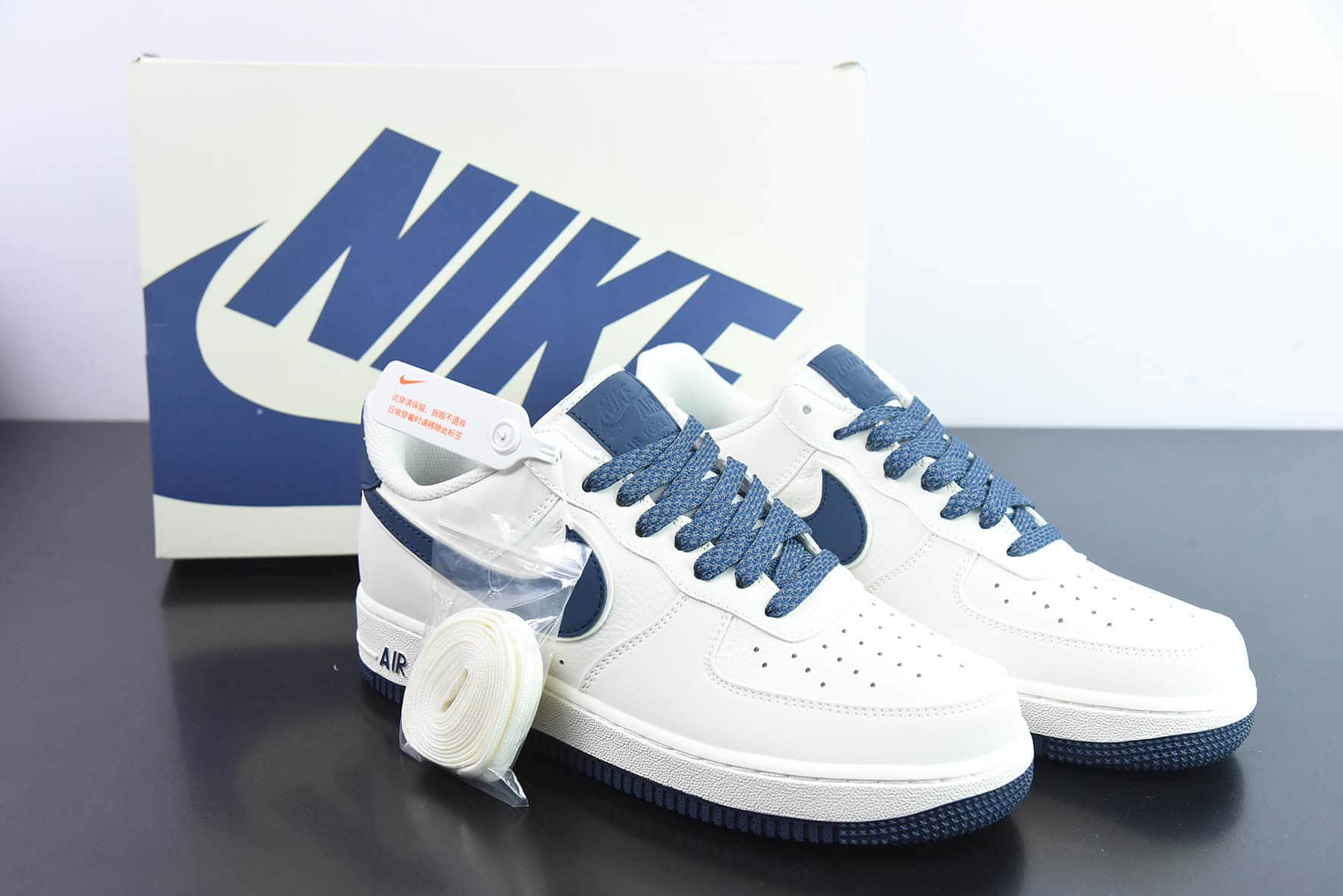 耐克Nike Air Force 1'07 Low 米深蓝满天星空军一号低帮休闲板鞋纯原版本 货号:GL6835-003