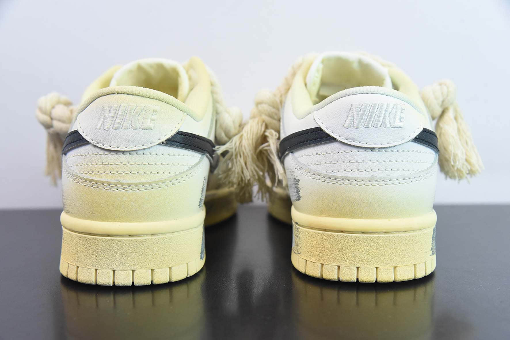 耐克Nike Dunk LowWhiteSail' 热浪制造氧化做旧麻绳绑带浸染沙漠米白色低帮板鞋纯原版本 货号:DD1503-121