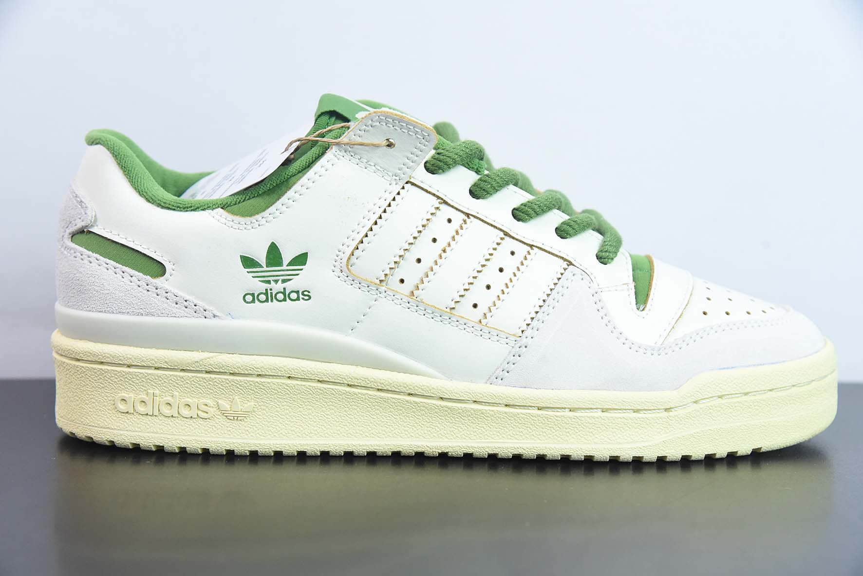 阿迪达斯Adidas Originals Forum 84 Low 罗马系列乳白绿魔术贴低帮复古系带百搭休闲运动板鞋纯原版本 货号:FZ6296